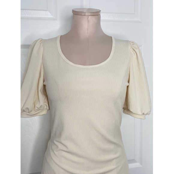 Rachel Parcell Ivory Ribbed Blouse Top Sz S - Picture 6 of 11